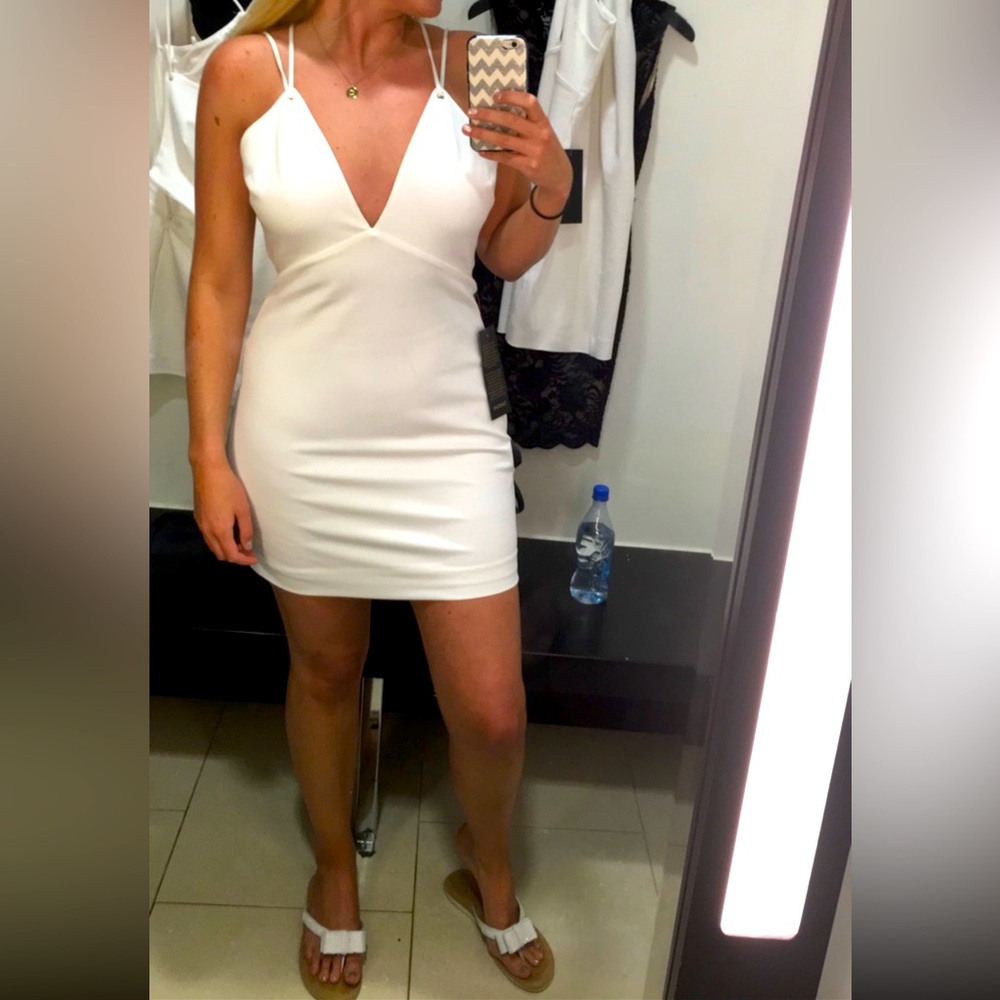 White Bebe Mini Dress - Large